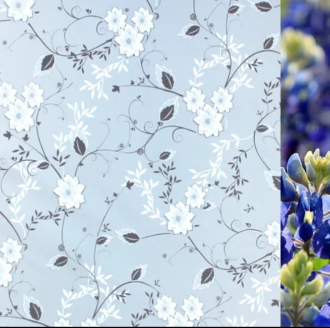 Black & White Floral Designer Glass Paper Film – Decorative Window Film
