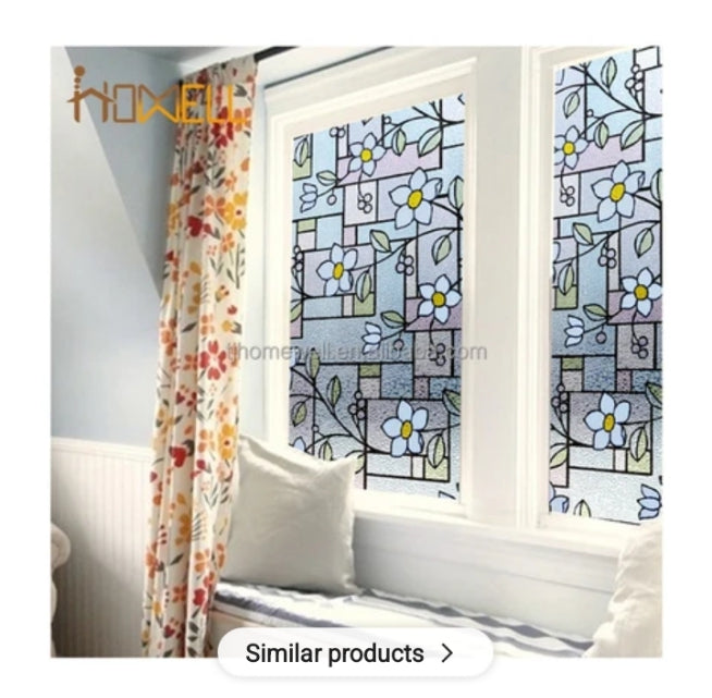 Floral window glass film
Modern privacy glass paper
UV protection window film